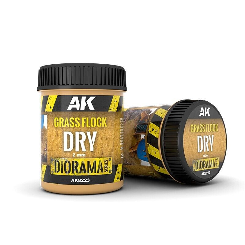 AK Interactive Diorama Series 2mm Dry Grass Flock 250ml Plastic Tub - AK8223
