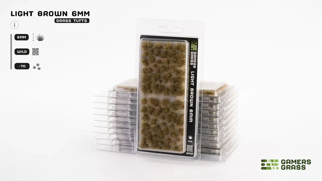 Gamers Grass Wild Light Brown 6mm Tufts For Wargaming Bases (70) Per Pack GG6-LB