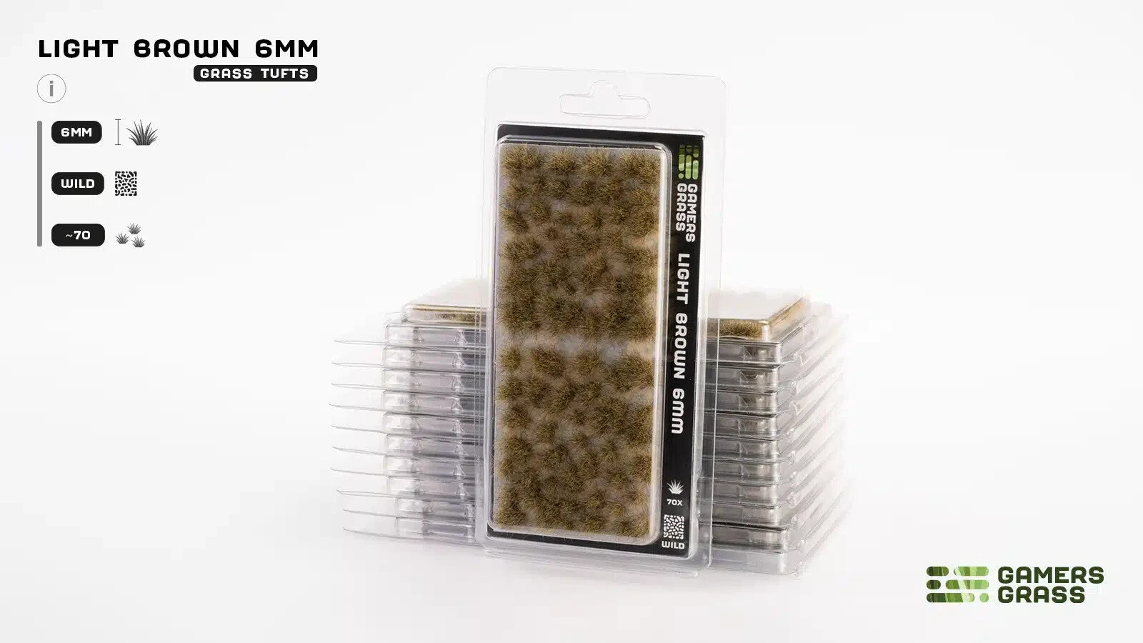 Gamers Grass Wild Light Brown 6mm Tufts For Wargaming Bases (70) Per Pack GG6-LB