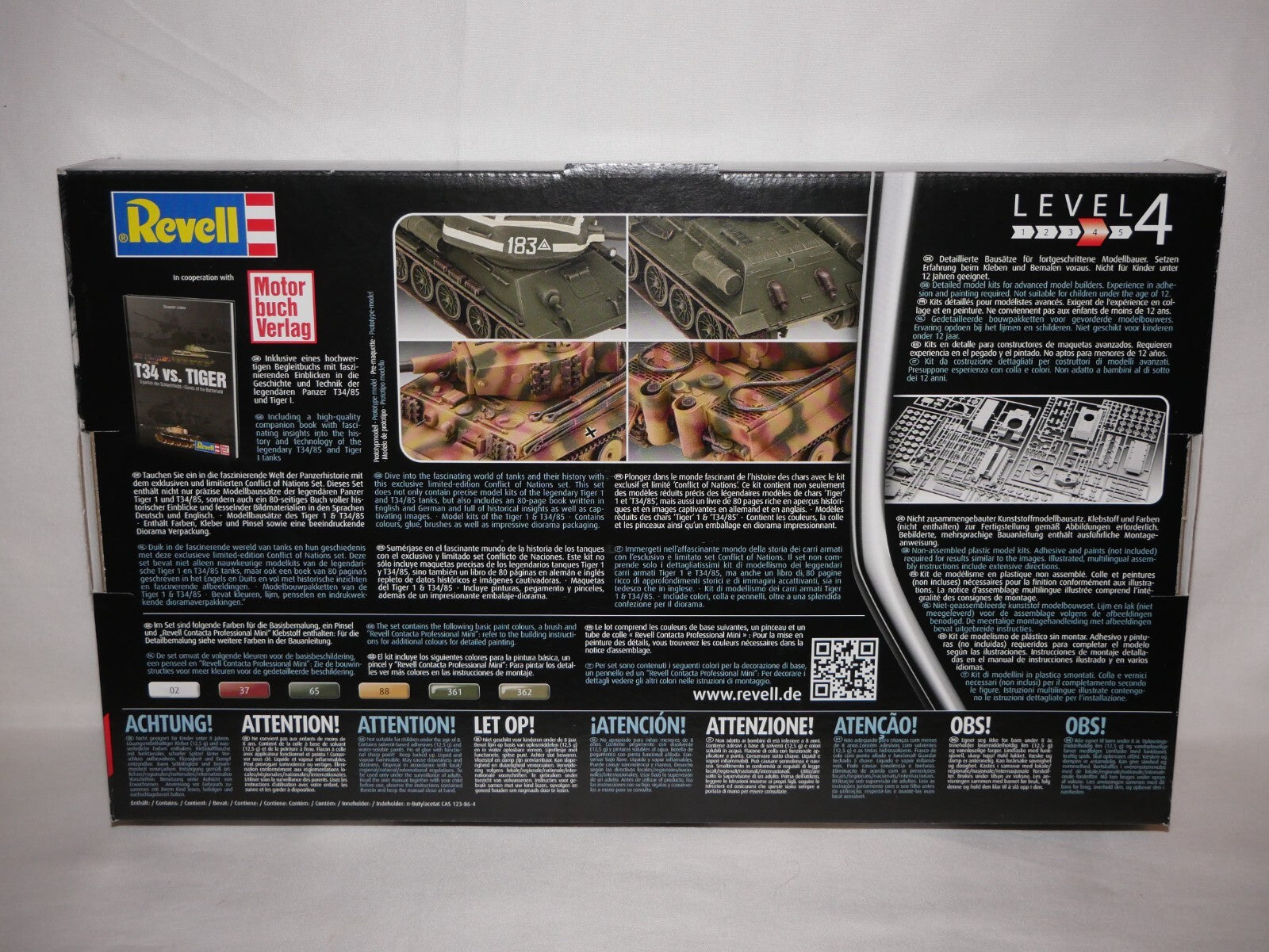 Revell 1:72 Conflict of Nations WW2 Series Tiger 1 VS T34/85 Skill Level 4 05655