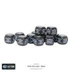 Warlord Games Bolt Action 1:56 Scale 12x Black Coloured Order Dice - (402616009)
