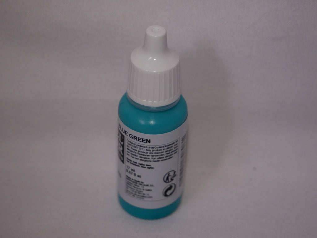 Vallejo Model Color Blue Green Acrylic 17ml/0.57 fl oz Dropper Bottle - 70.808