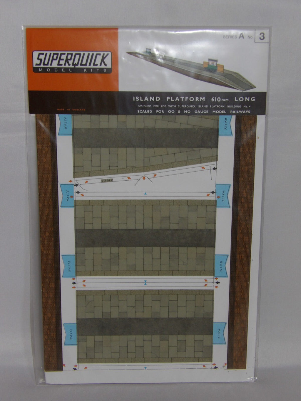 Superquick Kits 1:76 Scale Island Platform (610mm lg) Scaled For OO & HO - SQA3