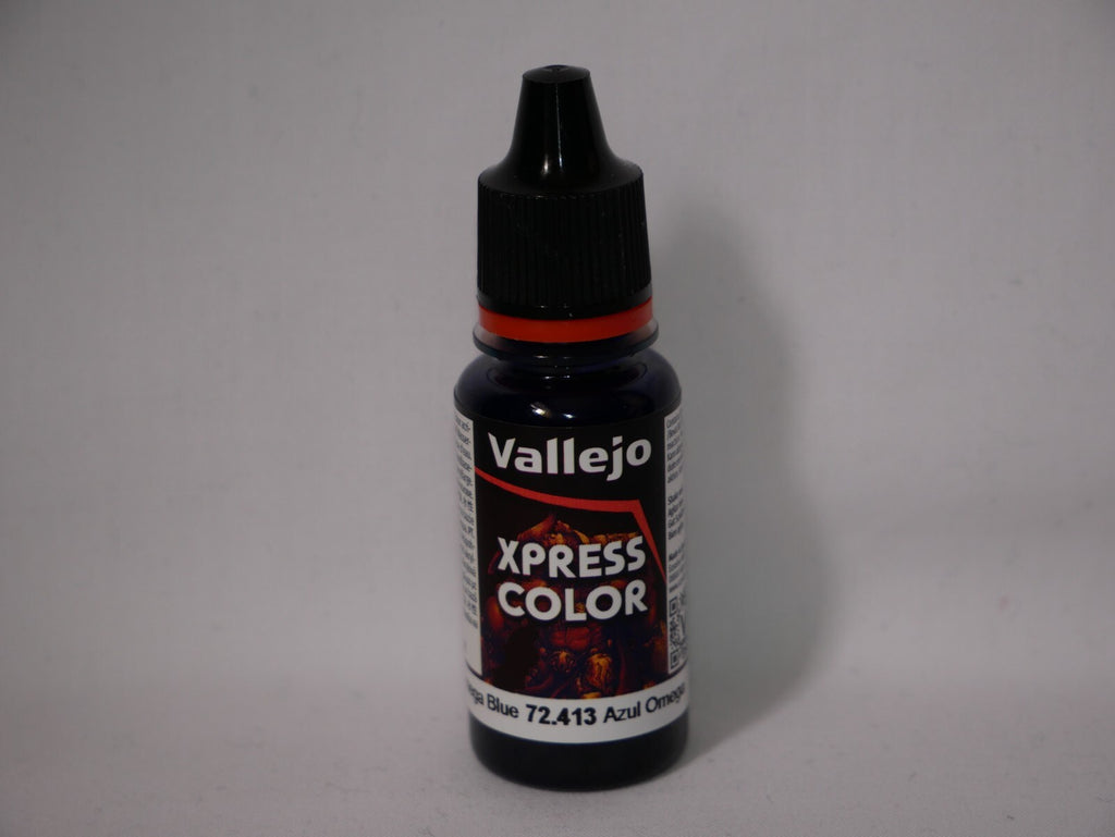 Vallejo Xpress Color Acrylics Omega Blue 18ml/0.6 fl oz Dropper Bottle - 72.413