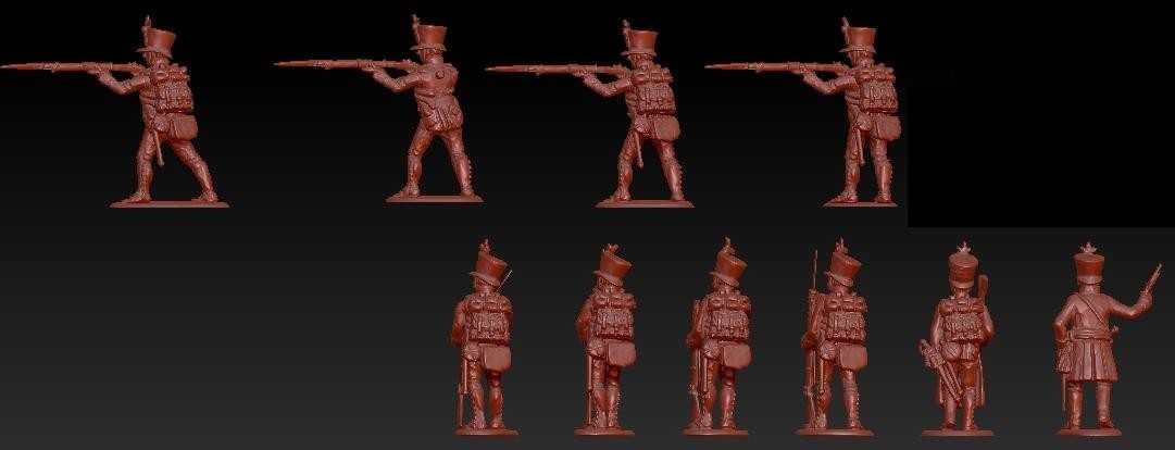 Hat Industrie 1:72 Scale Napoleonic Austrians Infantry (Firing) Figures - 8165