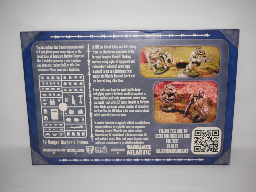Wargames Atlantic Marcher Empires At War USA X19A2 Badger Hardsuits - MUSA003P
