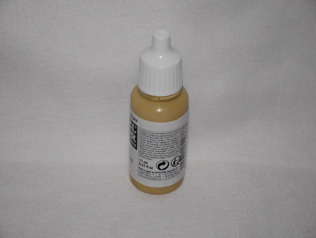Vallejo Model Color Buff Acrylic 17ml/0.57 fl oz Dropper Bottle 70.976