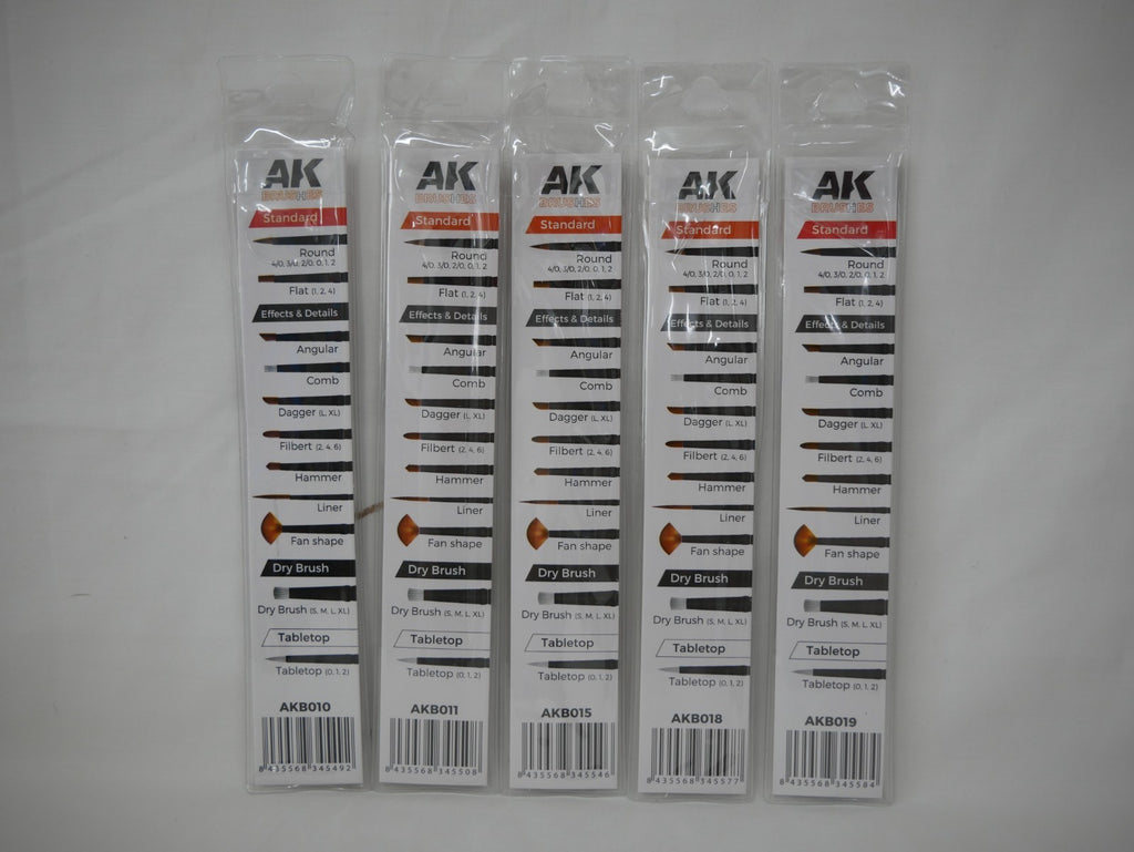 AK Interactive Survival Weathering Synthetic Hair 5 Piece Hobby Brush Set - AKB101