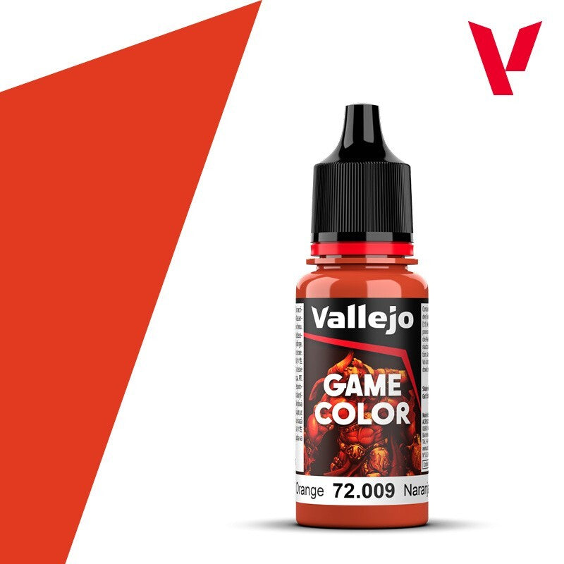 Vallejo Game Color Acrylic Range Hot Orange 18ml/0.6 fl oz Dropper Bottle 72.009