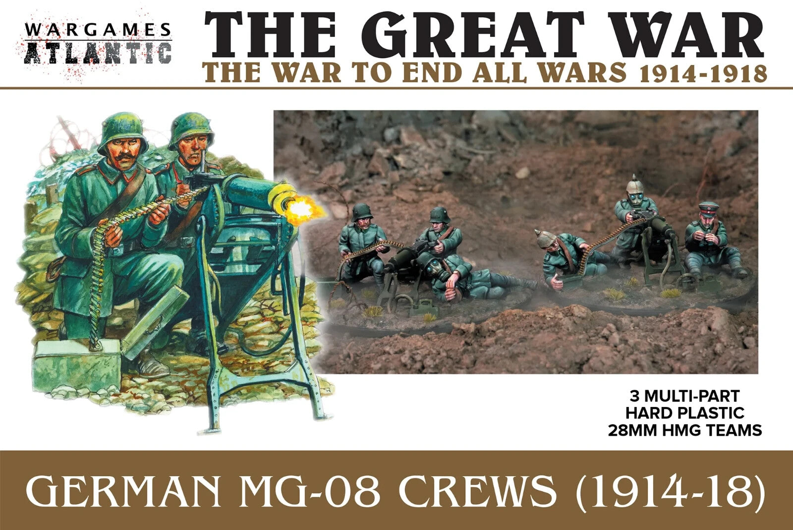 Wargames Atlantic The Great War 28mm German MG-08 Crews (1914-1918) - WAAGW005