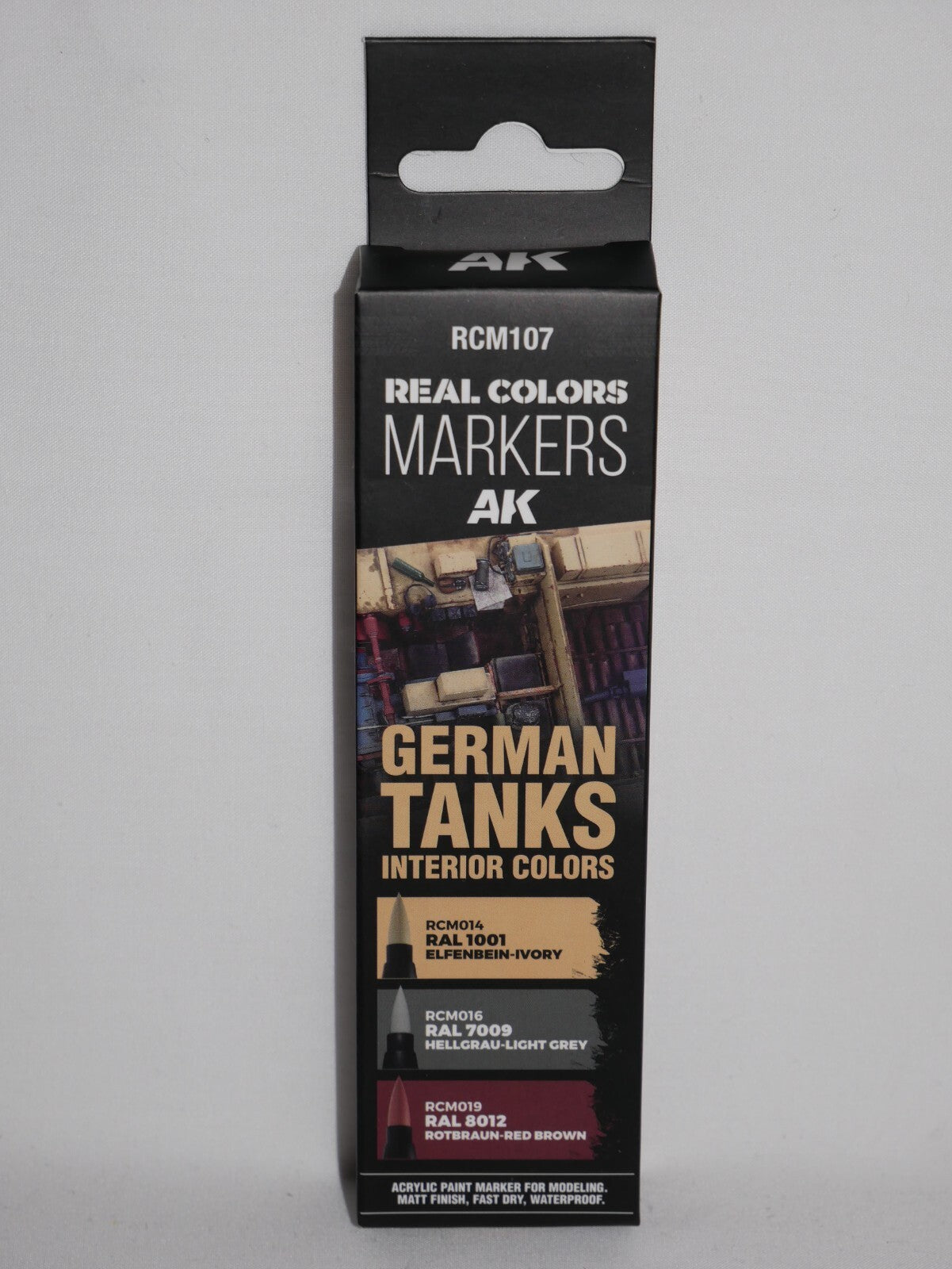 AK Interactive Real Color Acrylic Markers German Tanks 3 Piece Pen Set - RCM107