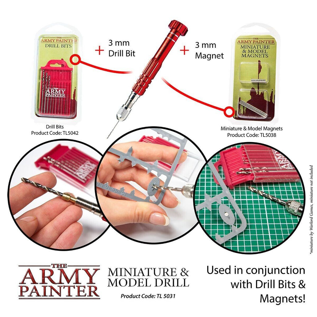 The Army Painter Miniature & Model Hand Drill (Inc 3 Drill bits) TL5031