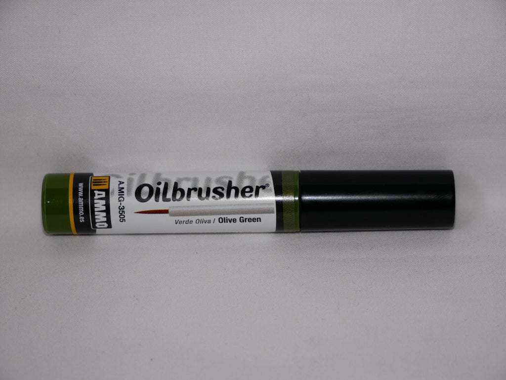 Ammo By Mig Jimenez Olive Green Oilbrusher With Fine Brush Applicator A.MIG-3505