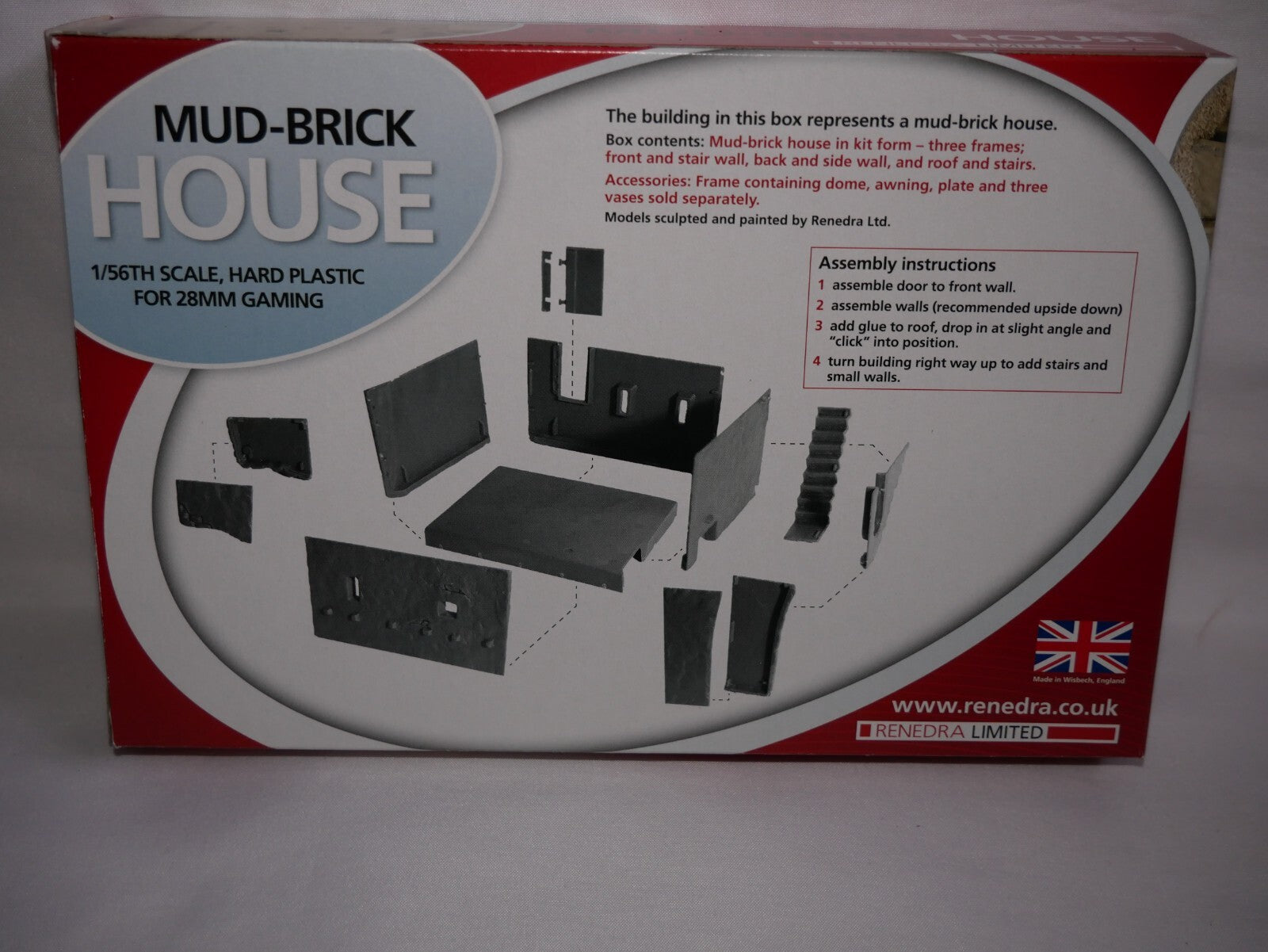 Renedra Ltd Generic Scenery & Bases 1/56th (28mm) Scale Mud Brick House - RNMB