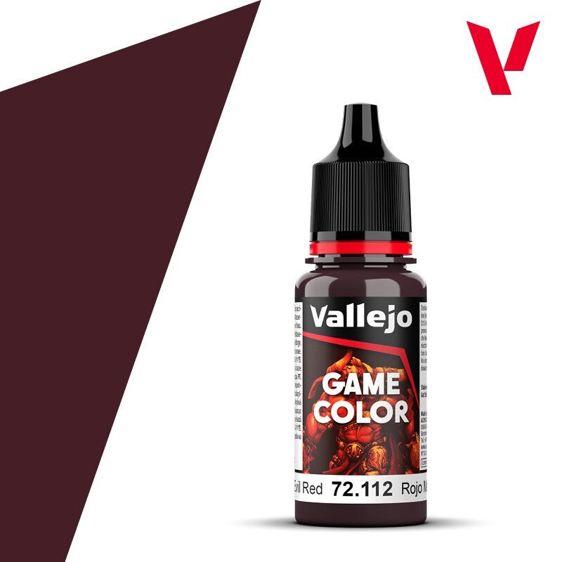 Vallejo Game Color Acrylic Paints Evil Red 18ml/0.6 fl oz Dropper Bottle  72.112