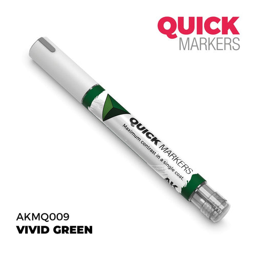 AK Interactive Acrylic Quick Gen Markers For Tabletop Games Vivid Green - AKMQ009