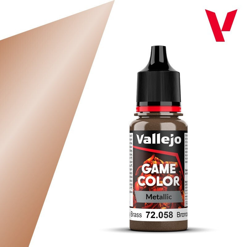 Vallejo Game Color Acrylic Metallics Brassy Bronze 18ml Dropper Bottle - 72.058