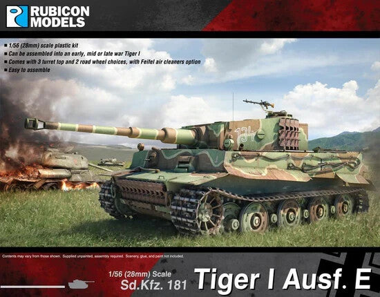 Rubicon Models 1:56 (28mm) Scale WWII German Tiger I Ausf E Heavy Tank - 280016