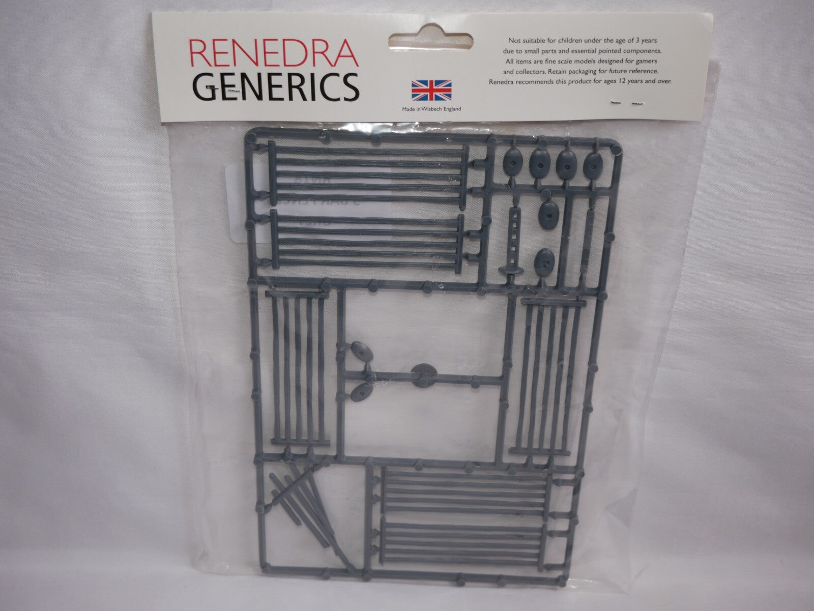 Renedra Limited Generic Scenery & Bases 1/56 Scale 5 Bar Fences Grey - RN18