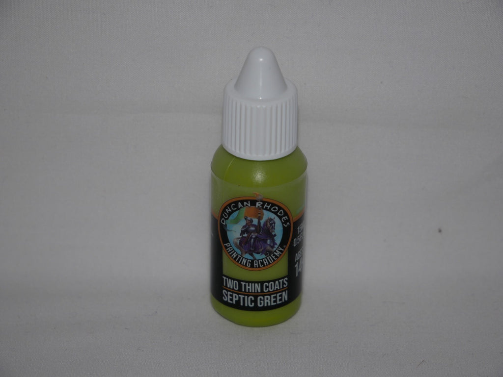 Duncan Rhodes Painting Academy Two Thin Coats Septic Green 15ml Bottle - 10161