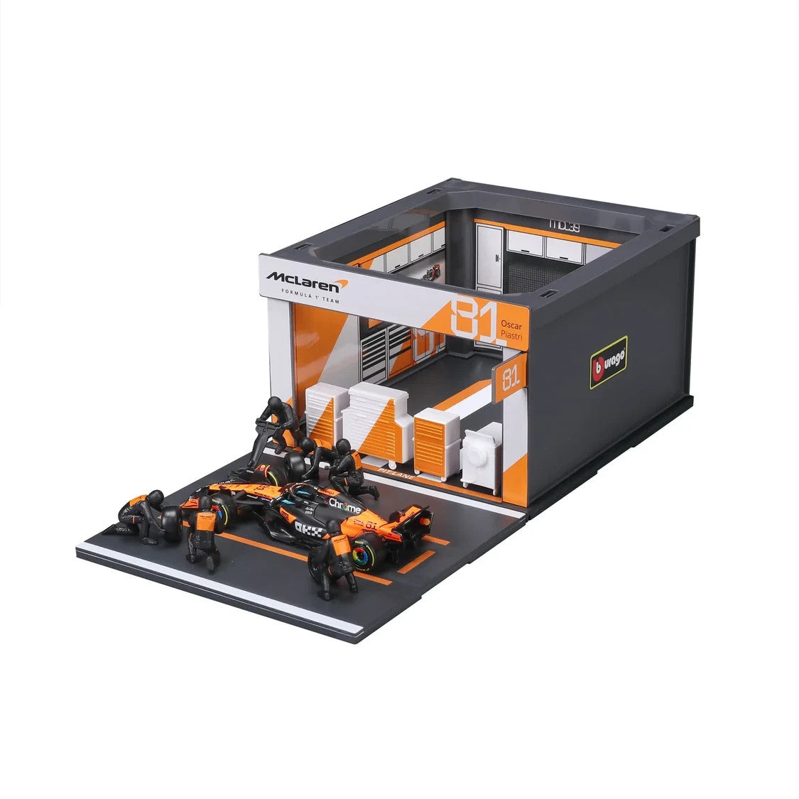 Burago 1:43 McLaren MCL39 Australian GP 2025 O.Piastri Pit Pass Diorma Playset -  #18-38457P
