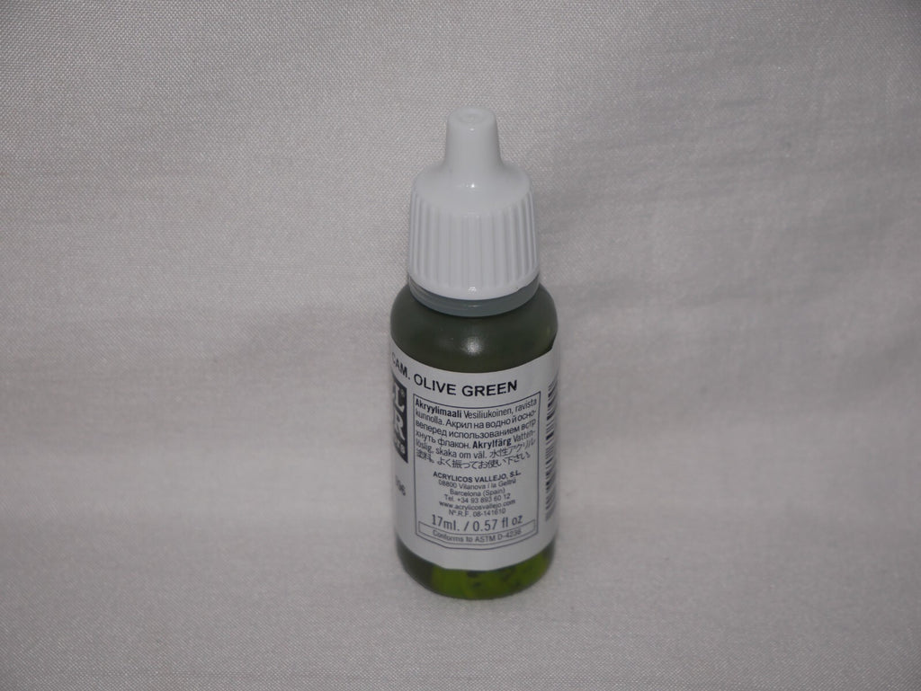 Vallejo Model Color Camouflage Olive Green Acrylic 17ml Dropper Bottle - 70.894