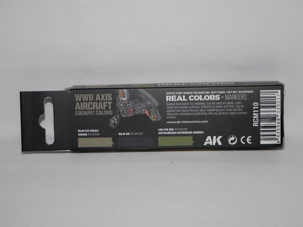 AK Interactive Real Color Markers WWII Axis Aircraft Cockpit Colors 3pcs RCM110