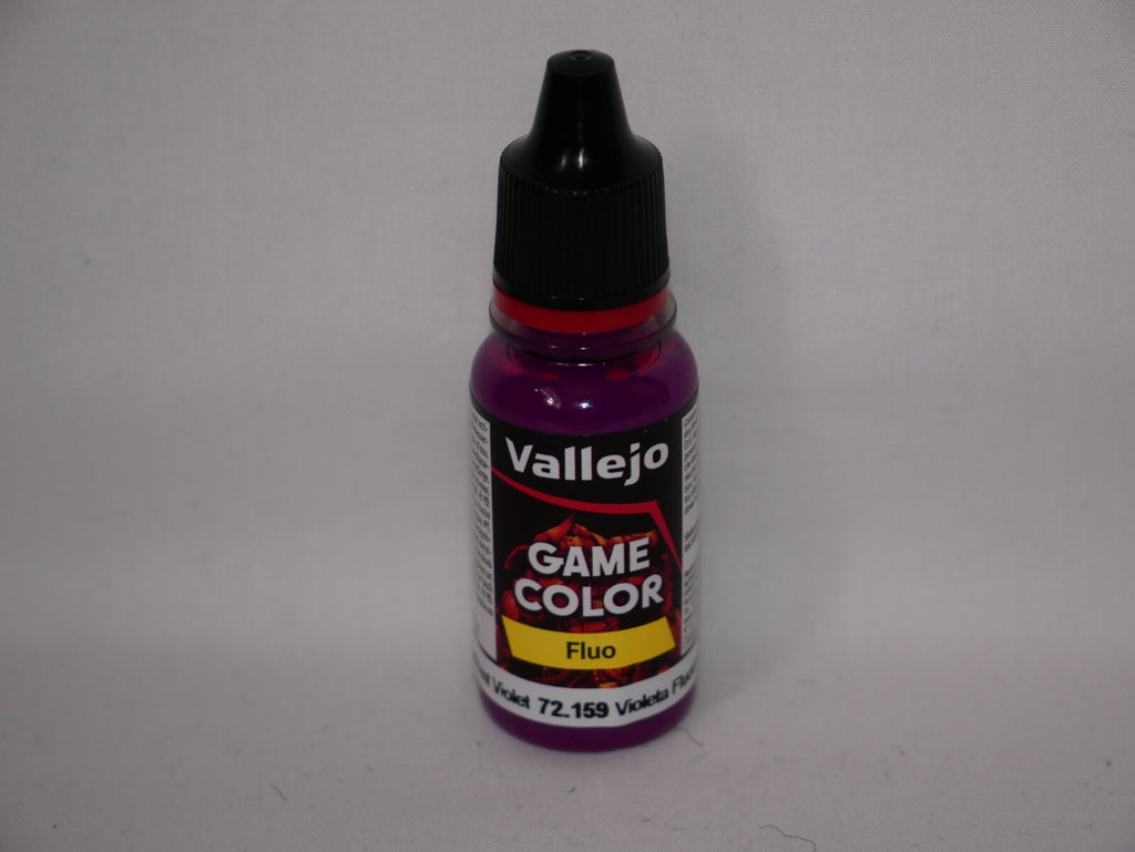 Vallejo Game Color Acrylic Range Fluorescent Violet 18ml Dropper Bottle - 72.159