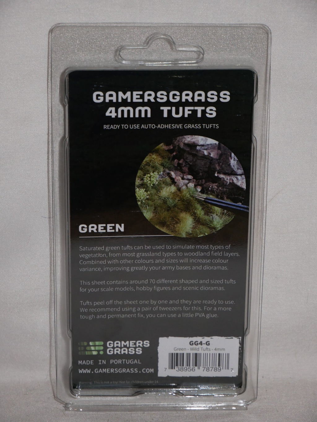 Gamers Grass Wild Green 4mm Tufts For Wargaming Mini Bases (70) Per Pack - GG4-G