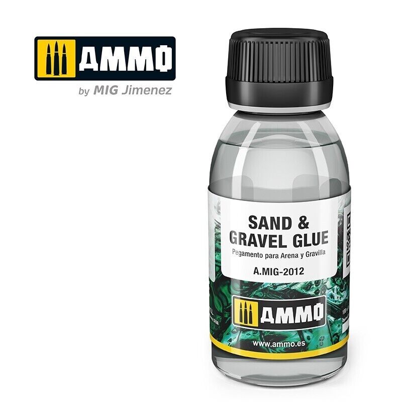 Ammo By Mig Jimenez Sand & Gravel Glue Adhesive 100ml Plastic Bottle A.MIG-2012
