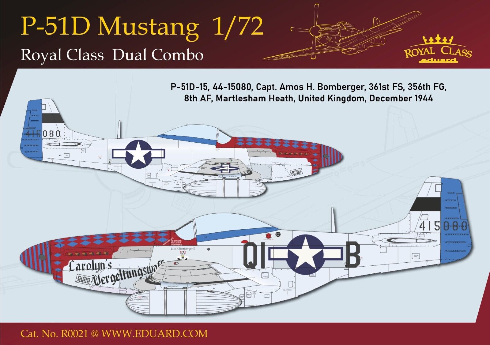 Eduard 1:72 Scale P-51D Mustang Dual Combo Set 'The Royal Class Edition' - R0021