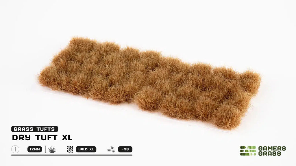 Gamers Grass Wild Dry XL 12mm Tufts For Wargaming Bases (36) Per Pack GG12-DT