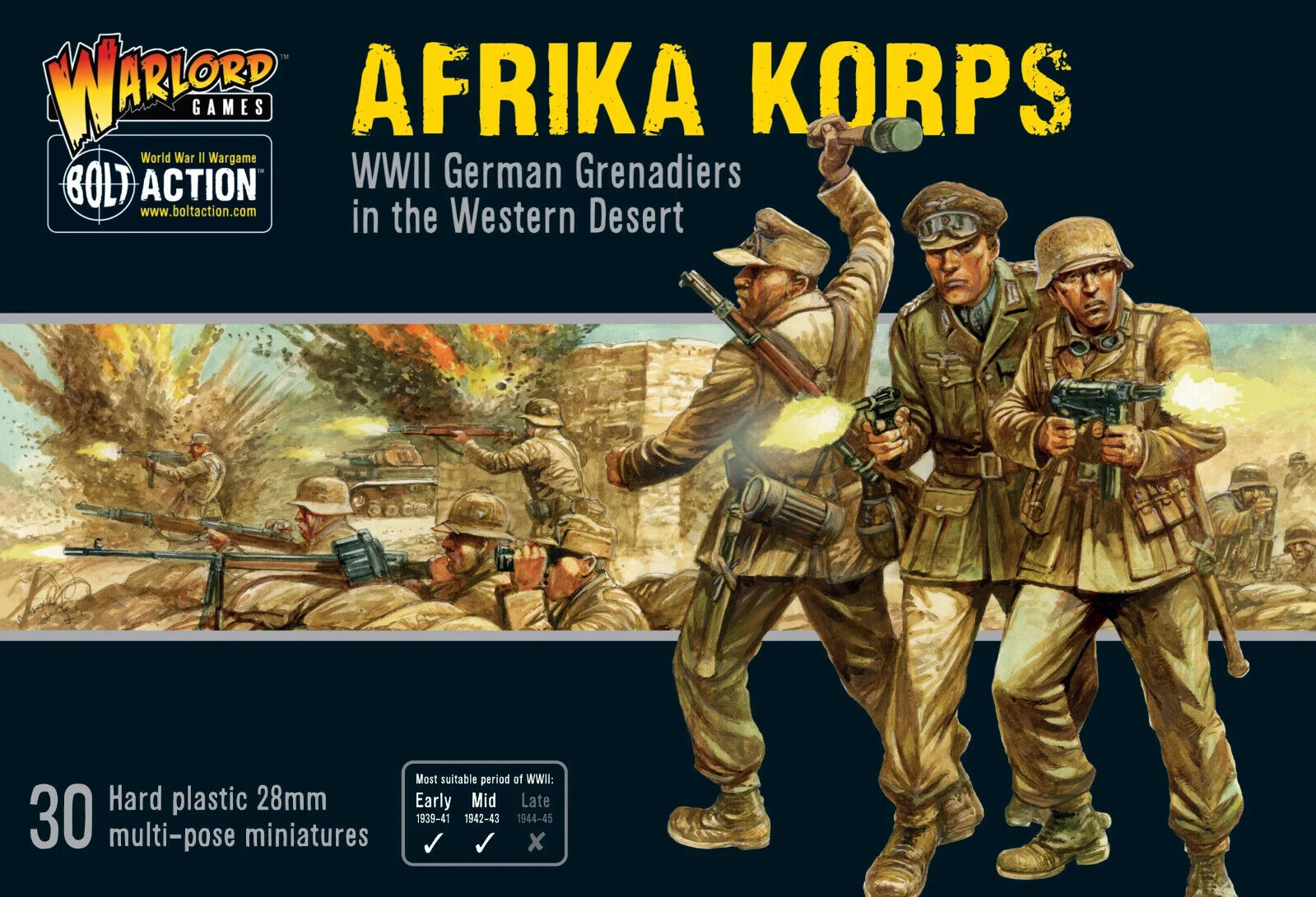 Warlord Games Bolt Action 1:56 Afrika Korps WWII German Grenadiers - 402012030