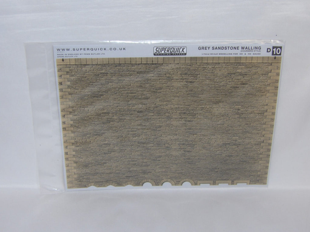 Superquick Kits 1:76 Scale Grey Sandstone Walling Coursers Style For HO/OO - D10
