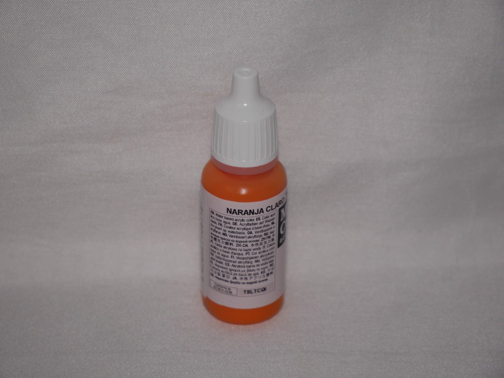 Vallejo Model Color Light Orange Acrylic 17ml/0.57 fl oz Dropper Bottle - 70.911