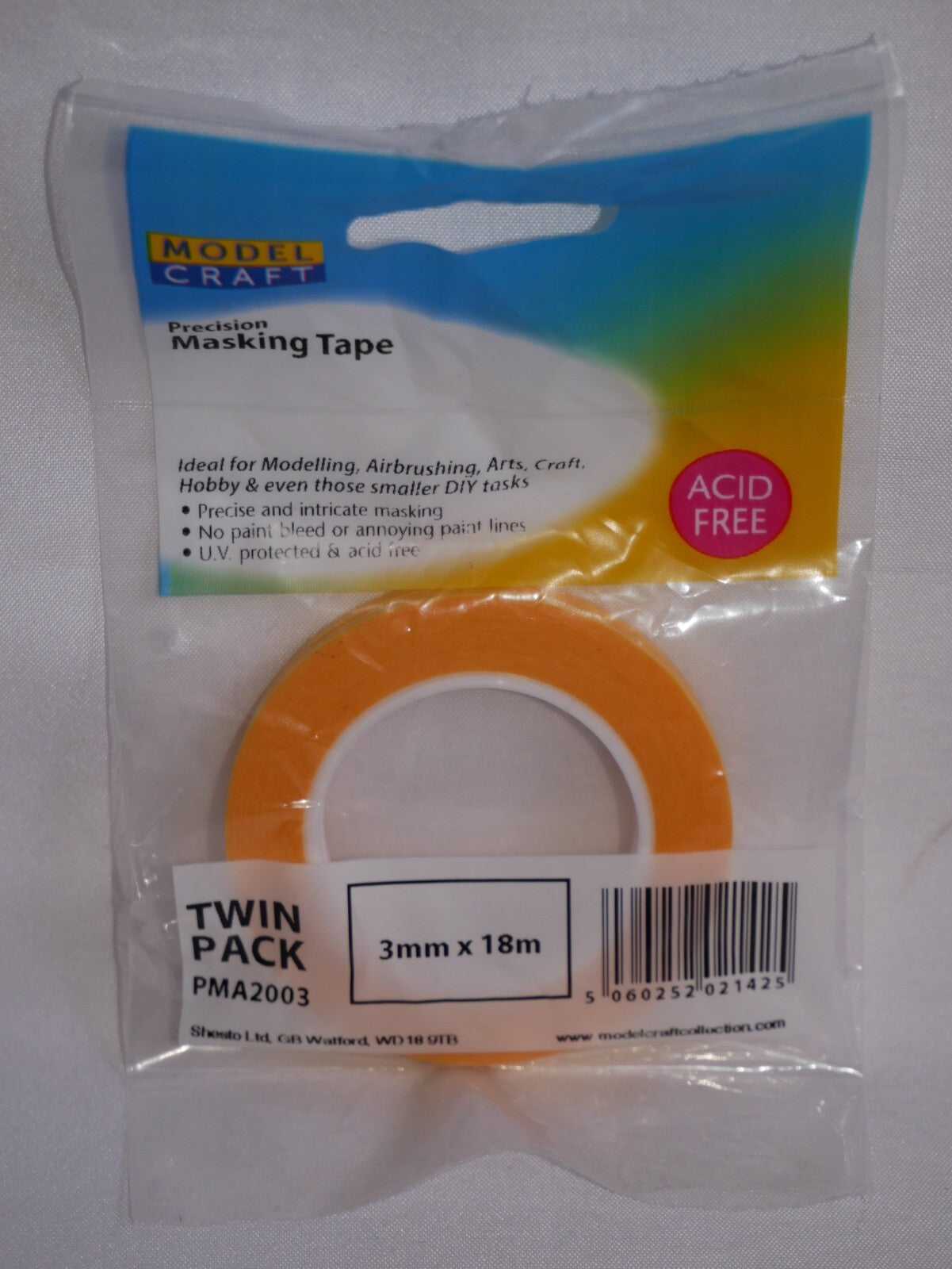The Model Craft Collection Twin Pack Precision Masking Tape (3mm x 18m) PMA2003