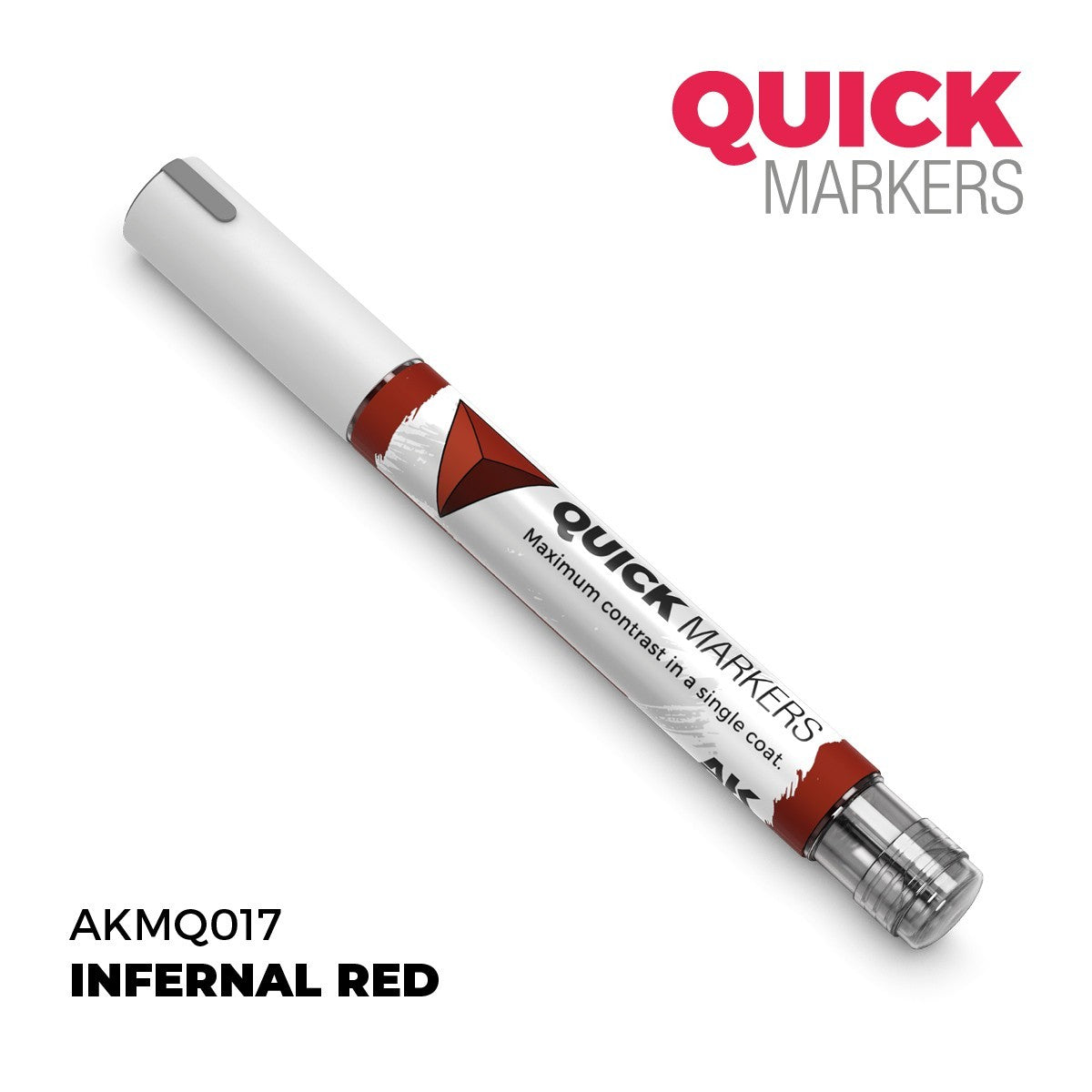 AK Interactive Acrylic Quick Gen Markers For Tabletop Wargaming Infernal Red - AKMQ017