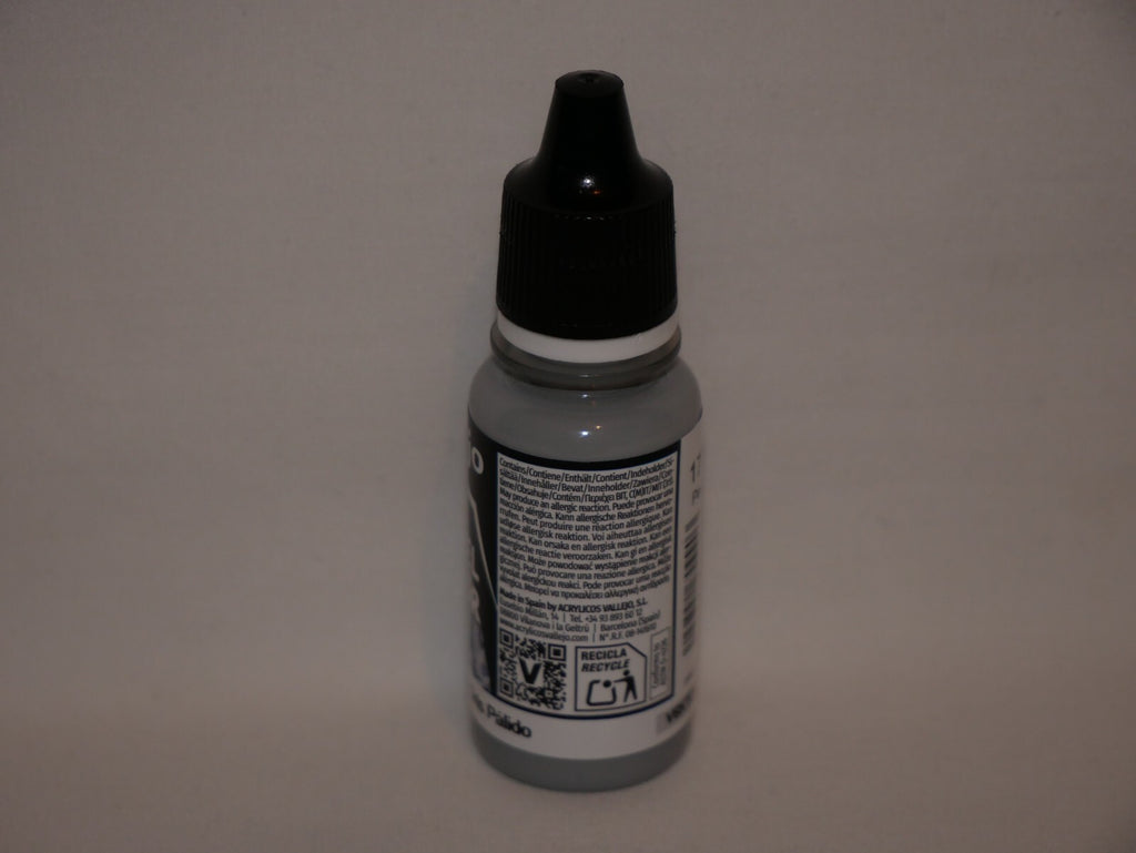 Vallejo Model Color Light Grey Acrylic 18ml/0.60 fl oz Dropper Bottle - 70.990