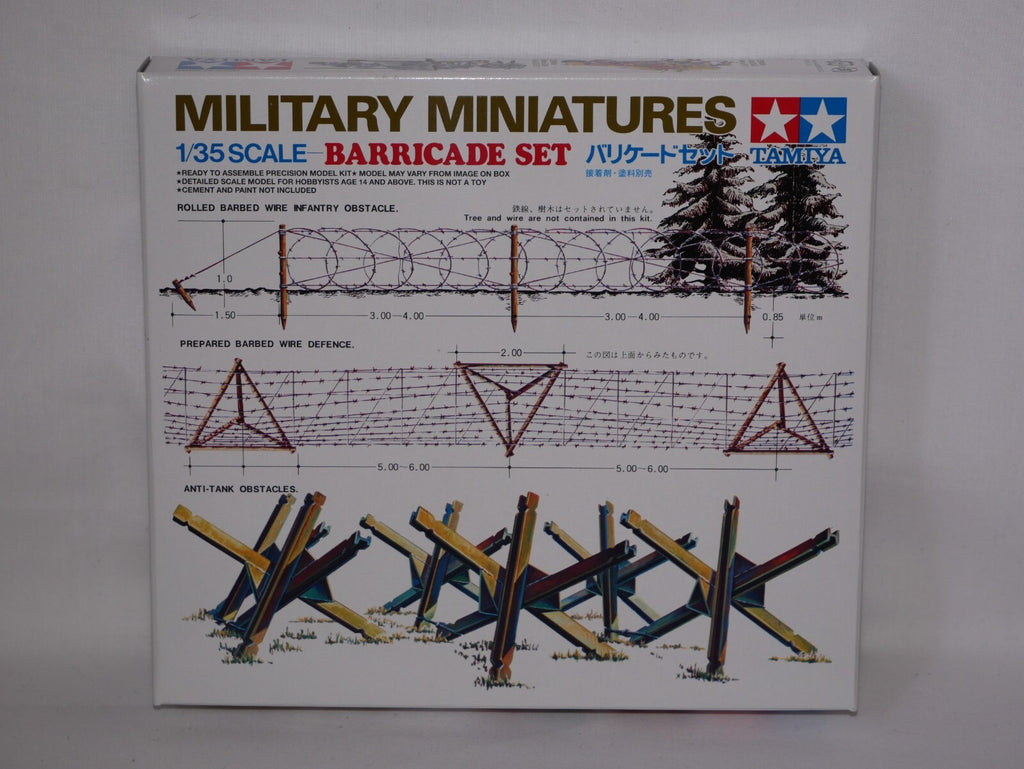 Tamiya Military Miniatures 1:35 Scale Plastic Tank Barricade Model Set - 35027