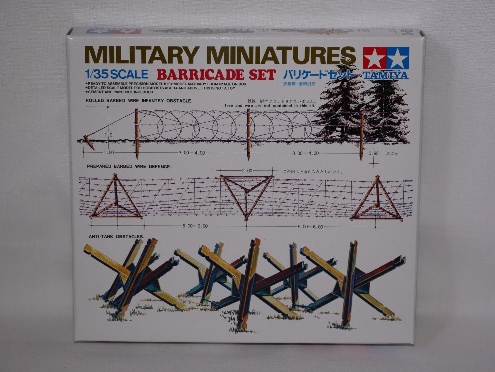 Tamiya Military Miniatures 1:35 Scale Plastic Tank Barricade Model Set - 35027