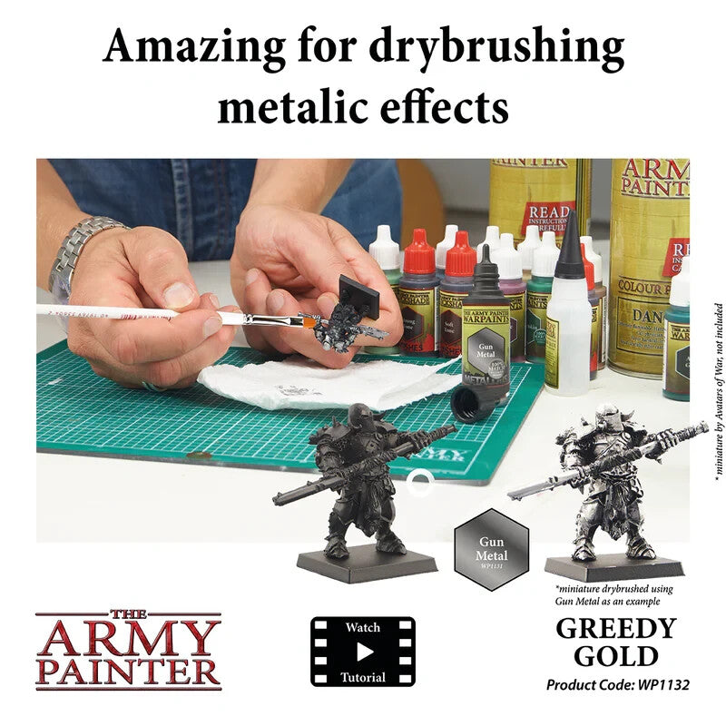 The Army Painter Warpaints Metallics Greedy Gold (18ml) Dropper Bottle - WP1132