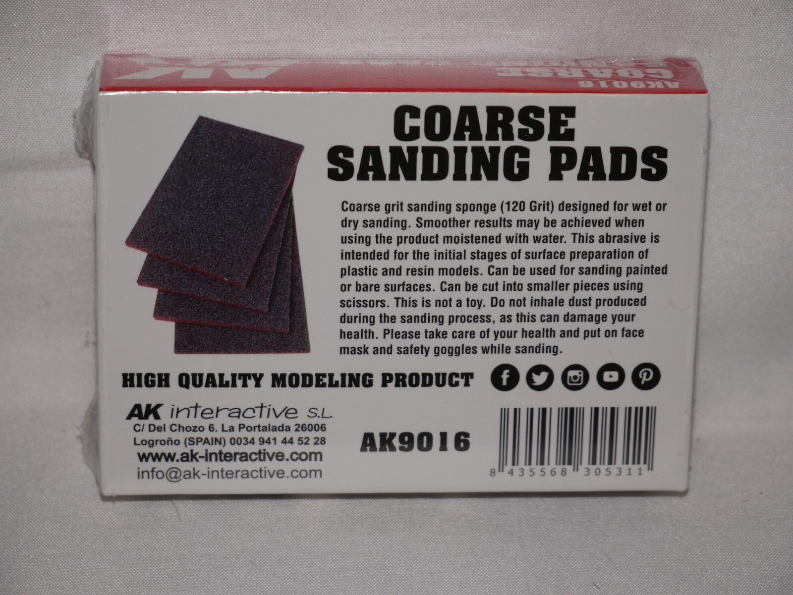 AK Interactive High Quality Flexible Coarse Sanding Pads 120 Grit (4 pcs) AK9016