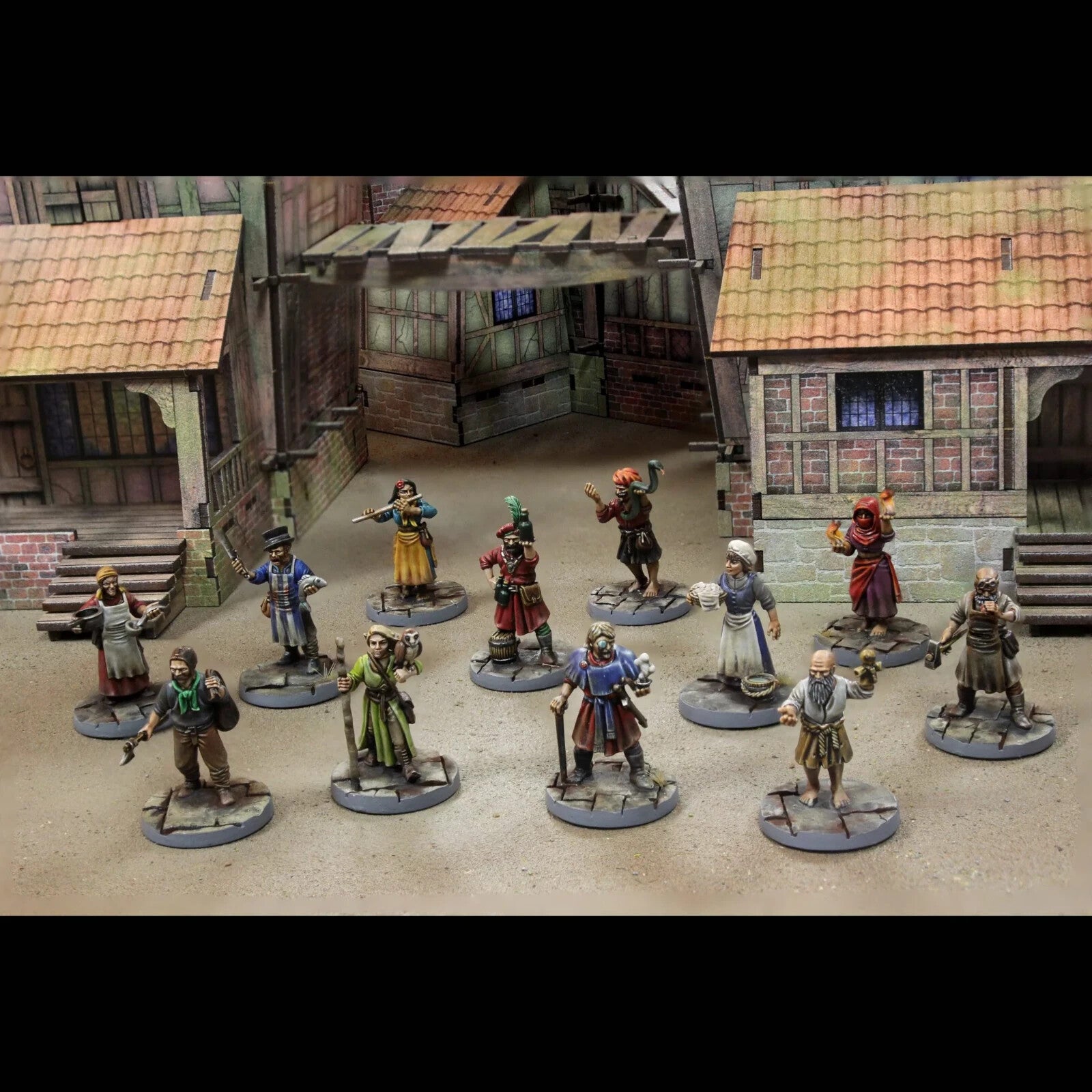 Wargames Atlantic Classic Fantasy 28mm Hard Plastic Villagers Figures - WAACF010