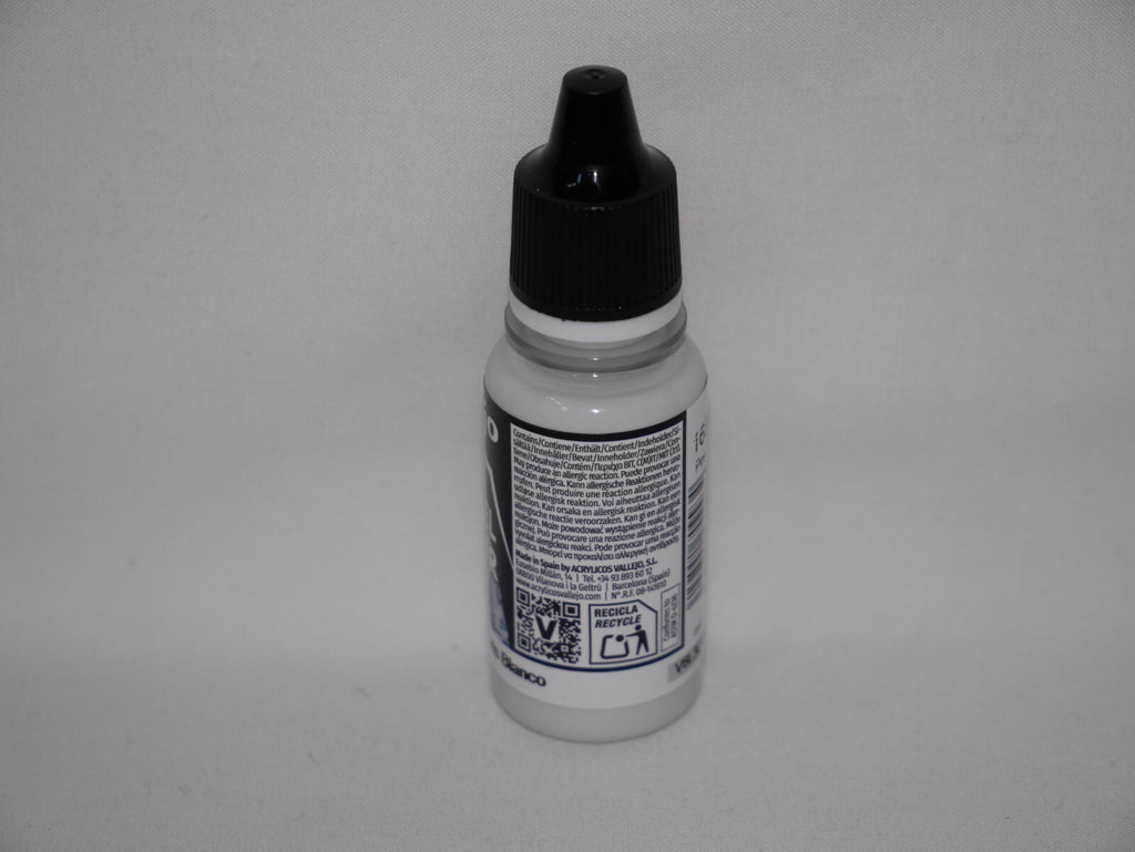 Vallejo Model Color White Grey Acrylic 18ml/0.60 fl oz Dropper Bottle - 70.993