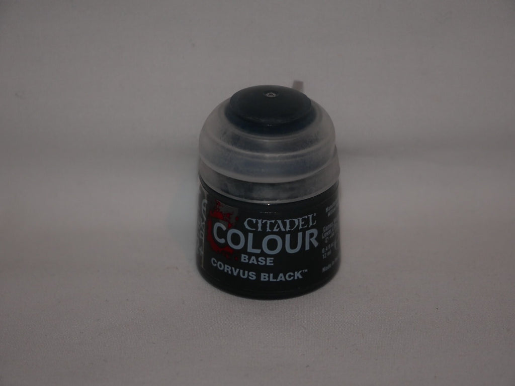 Games Workshop Citadel Colour Base Corvus Black Acrylic 12ml Paint Pot - (21-44)