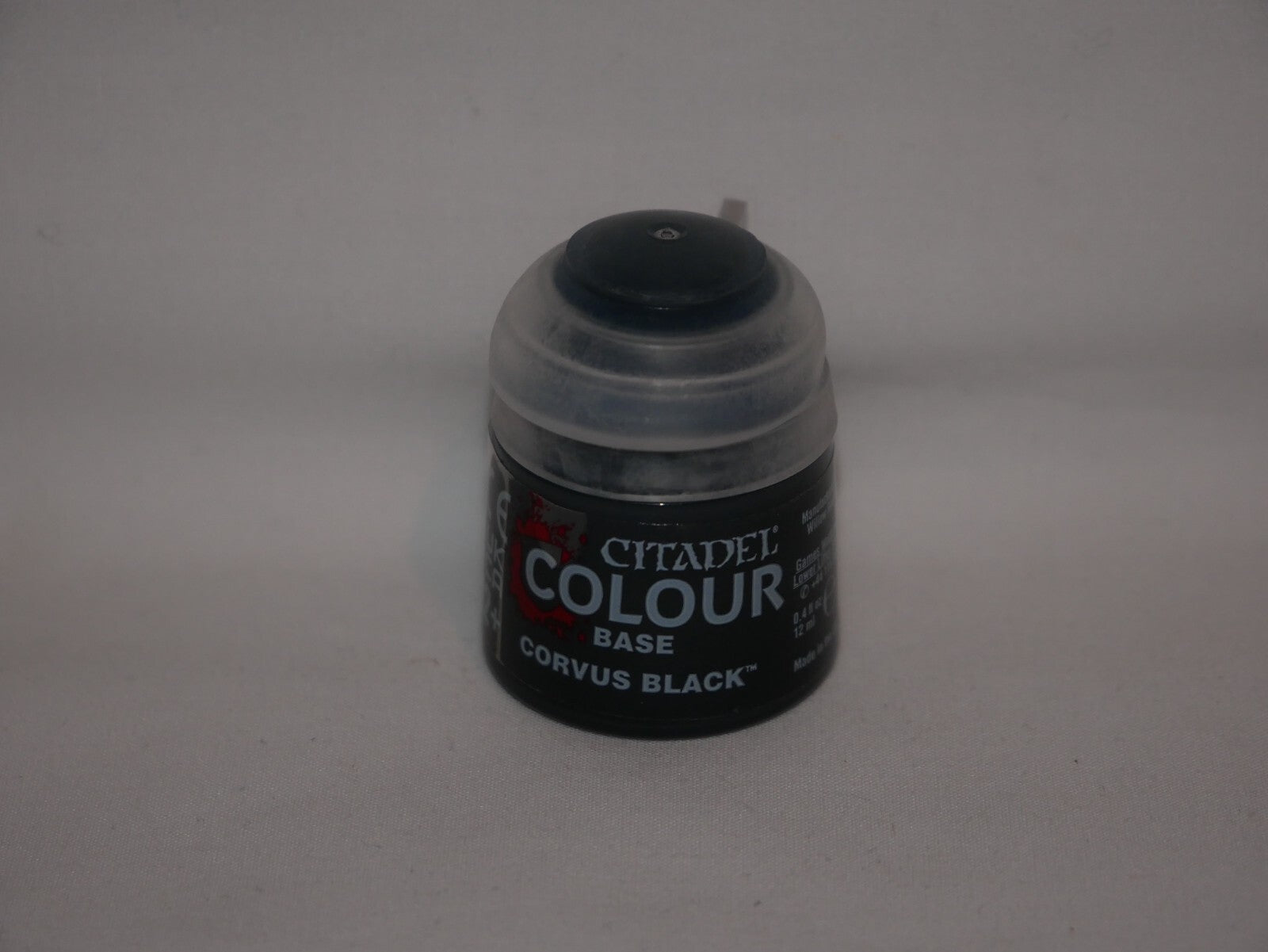 Games Workshop Citadel Colour Base Corvus Black Acrylic 12ml Paint Pot - (21-44)