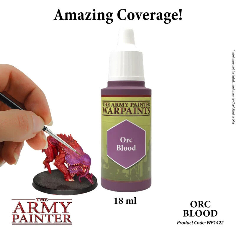 The Army Painter Acrylic Warpaints Range Orc Blood 18ml Dropper Bottle - WP1422