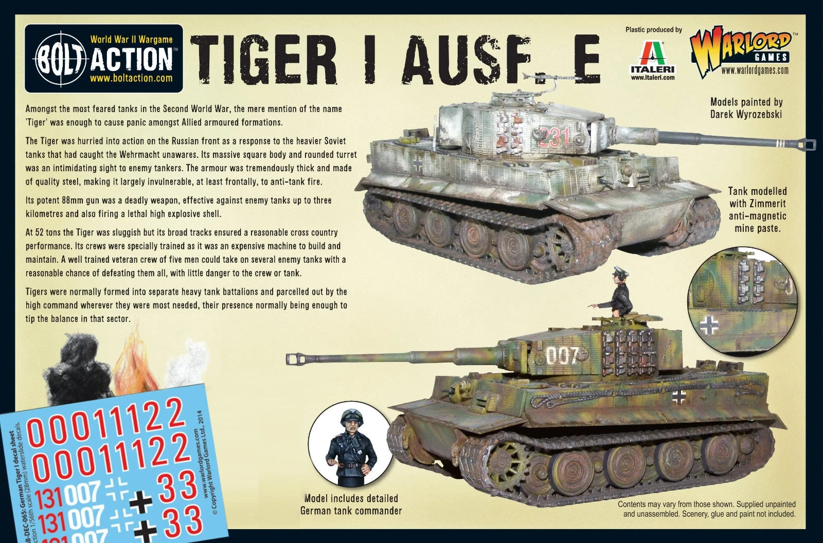 Warlord Games Bolt Action 1:56 Scale German Tiger I Ausf. E Heavy Tank 402012015