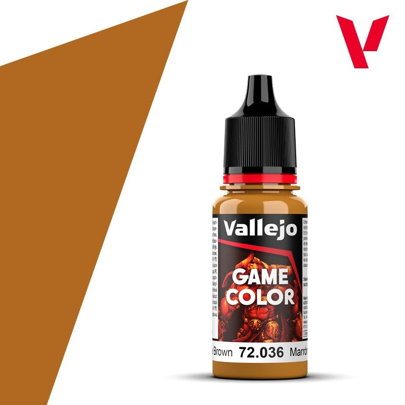 Vallejo Game Color Acrylics Bronze Brown 18ml/0.6 fl oz Dropper Bottle - 72.036