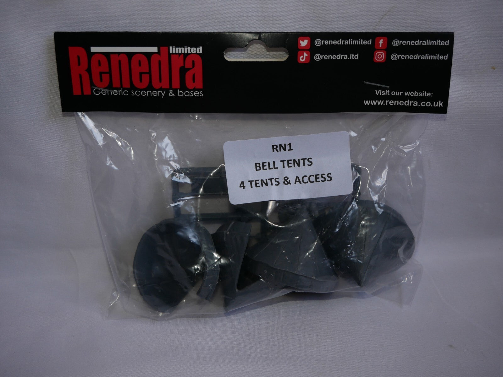 Renedra Limited Generic Scenery & Bases Bell Tents x4 & Accessories - RN1